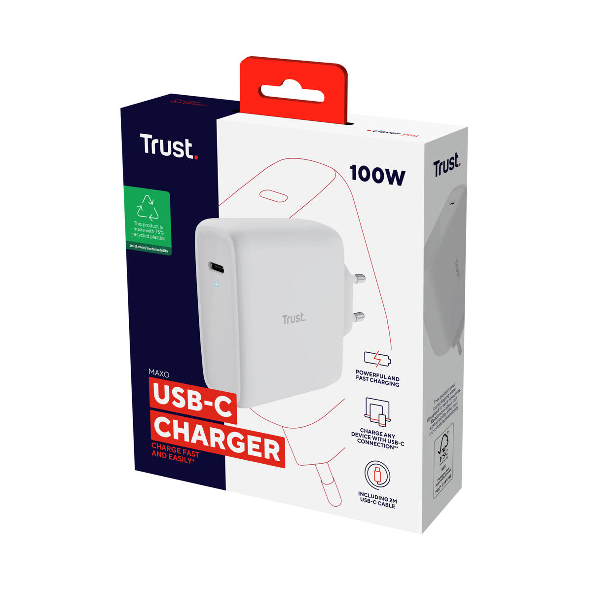 Wall Charger Trust 25140 White-3